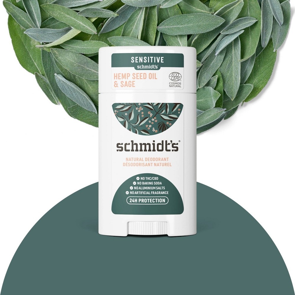 slide 3 of 3, Schmidt's Sage + Vetiver Aluminum-Free Hemp Seed Oil Natural Deodorant Stick, 2.65 oz