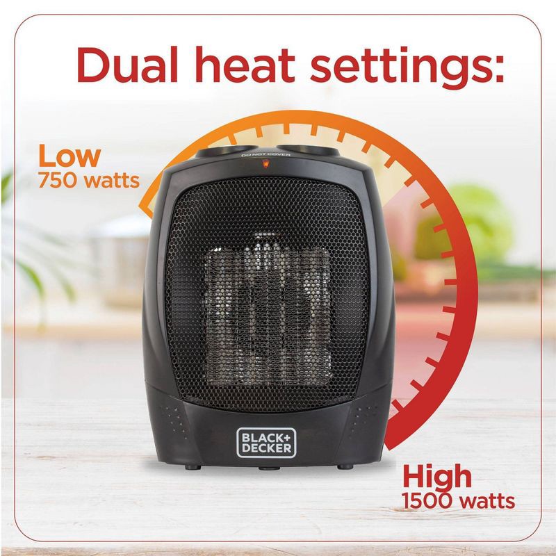 slide 3 of 9, BLACK+DECKER Personal Ceramic Indoor Heater Black, 1 ct