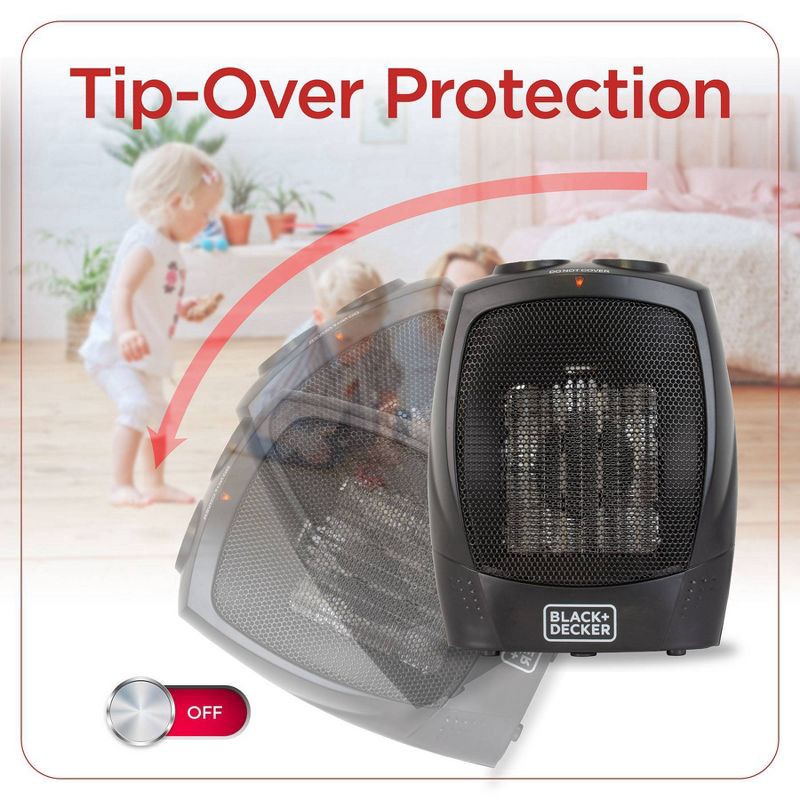 slide 7 of 9, BLACK+DECKER Personal Ceramic Indoor Heater Black, 1 ct