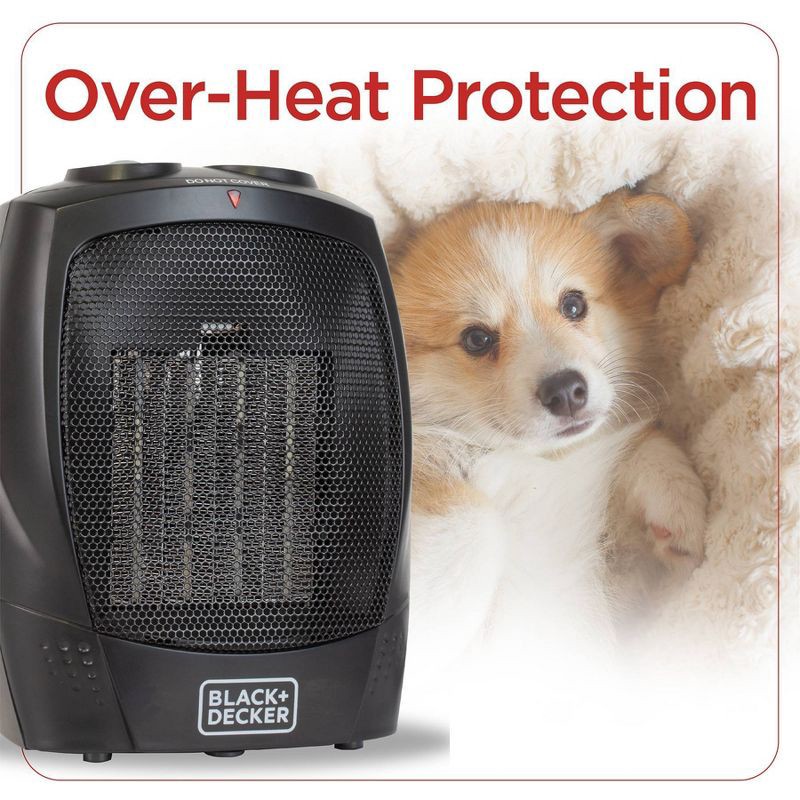 slide 9 of 9, BLACK+DECKER Personal Ceramic Indoor Heater Black, 1 ct