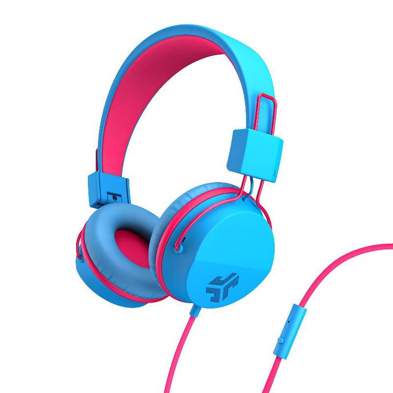 slide 2 of 7, JLab JBuddies Studio On-Ear Kids Wired Headphones - Pink/Blue, 1 ct