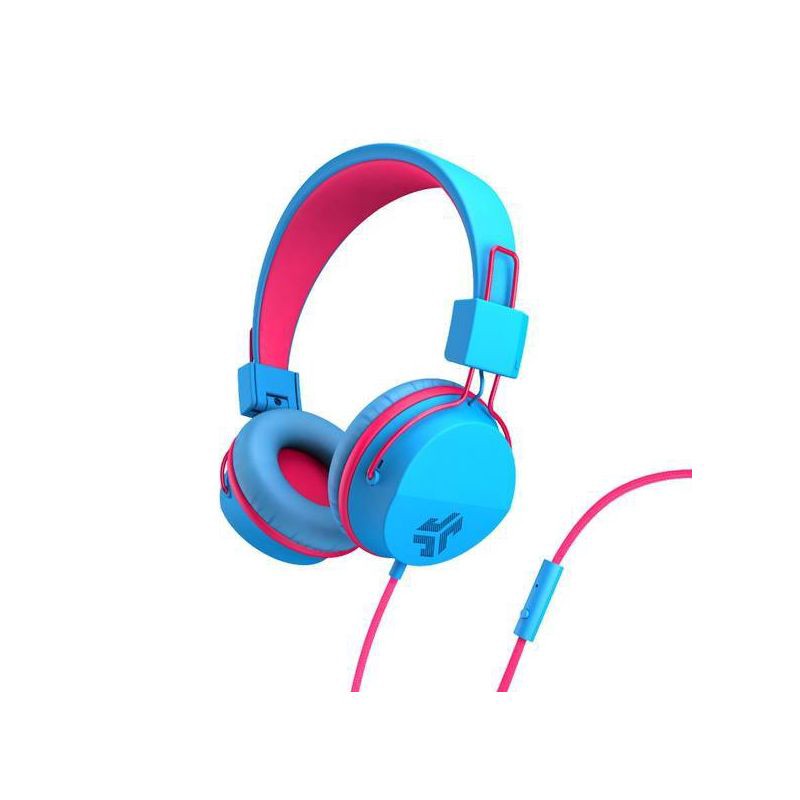 slide 1 of 7, JLab JBuddies Studio On-Ear Kids Wired Headphones - Pink/Blue, 1 ct