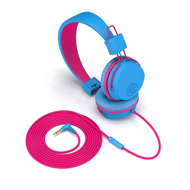 slide 4 of 7, JLab JBuddies Studio On-Ear Kids Wired Headphones - Pink/Blue, 1 ct