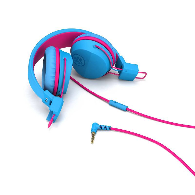 slide 5 of 7, JLab JBuddies Studio On-Ear Kids Wired Headphones - Pink/Blue, 1 ct