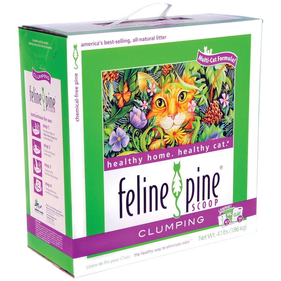 slide 2 of 2, Feline Pine Cat Litter, Scoop, Clumping, 4.1 lb