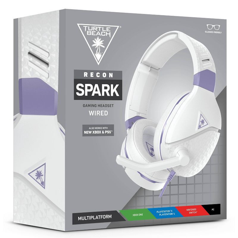 slide 10 of 10, Turtle Beach Recon Spark Wired Gaming Headset for Nintendo Switch/Xbox One/Series X|S/PlayStation 4/5 - White/Purple, 1 ct