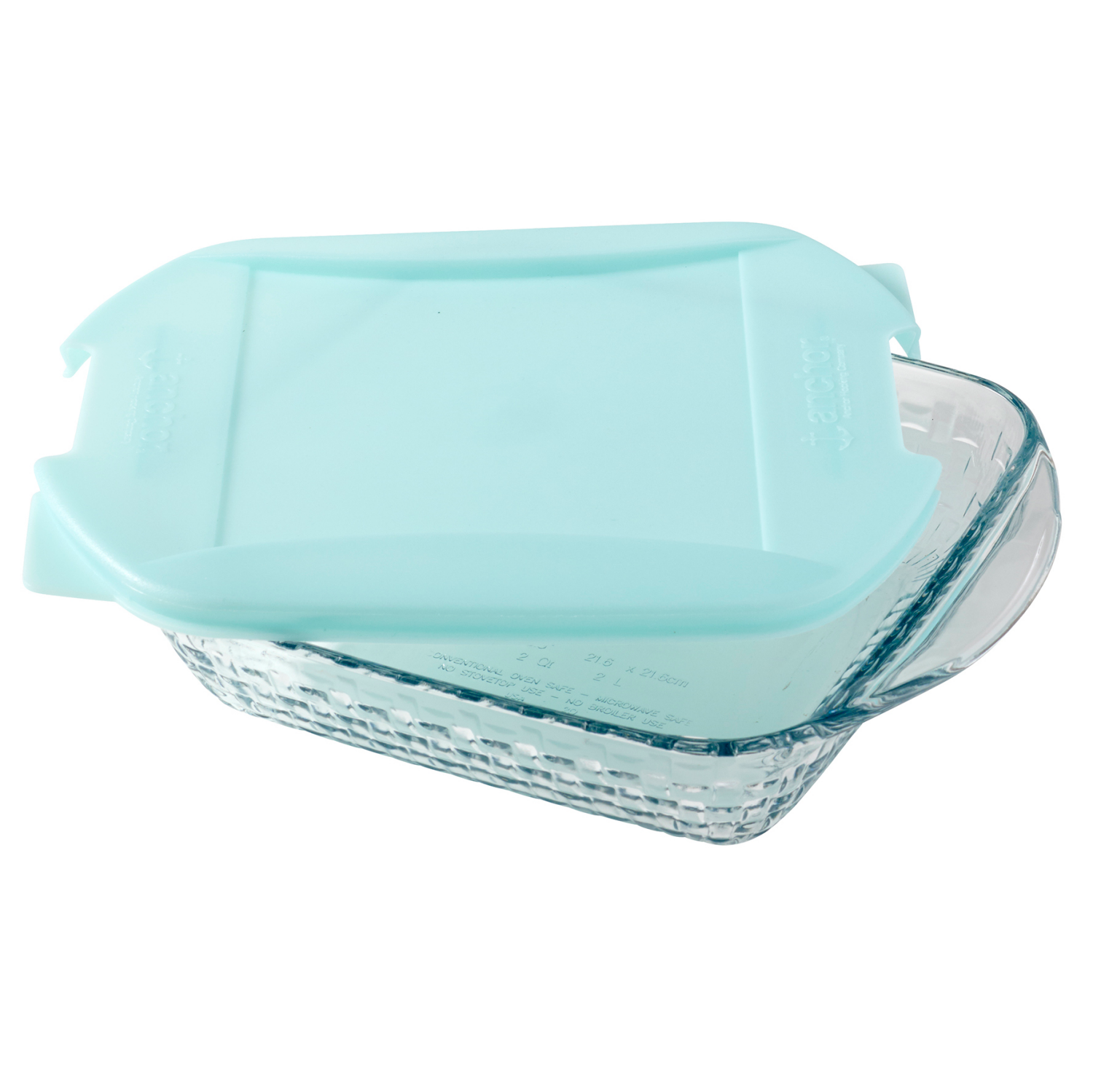 slide 2 of 2, Anchor Hocking Heritage Basketweave 2 Quart with Lid Cake Dish 1 ea, 2 ct