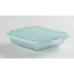 Anchor Hocking Heritage Basketweave 2 Quart with Lid Cake Dish 1 ea