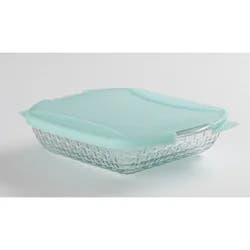 Anchor Hocking Heritage Basketweave 2 Quart with Lid Cake Dish 1 ea