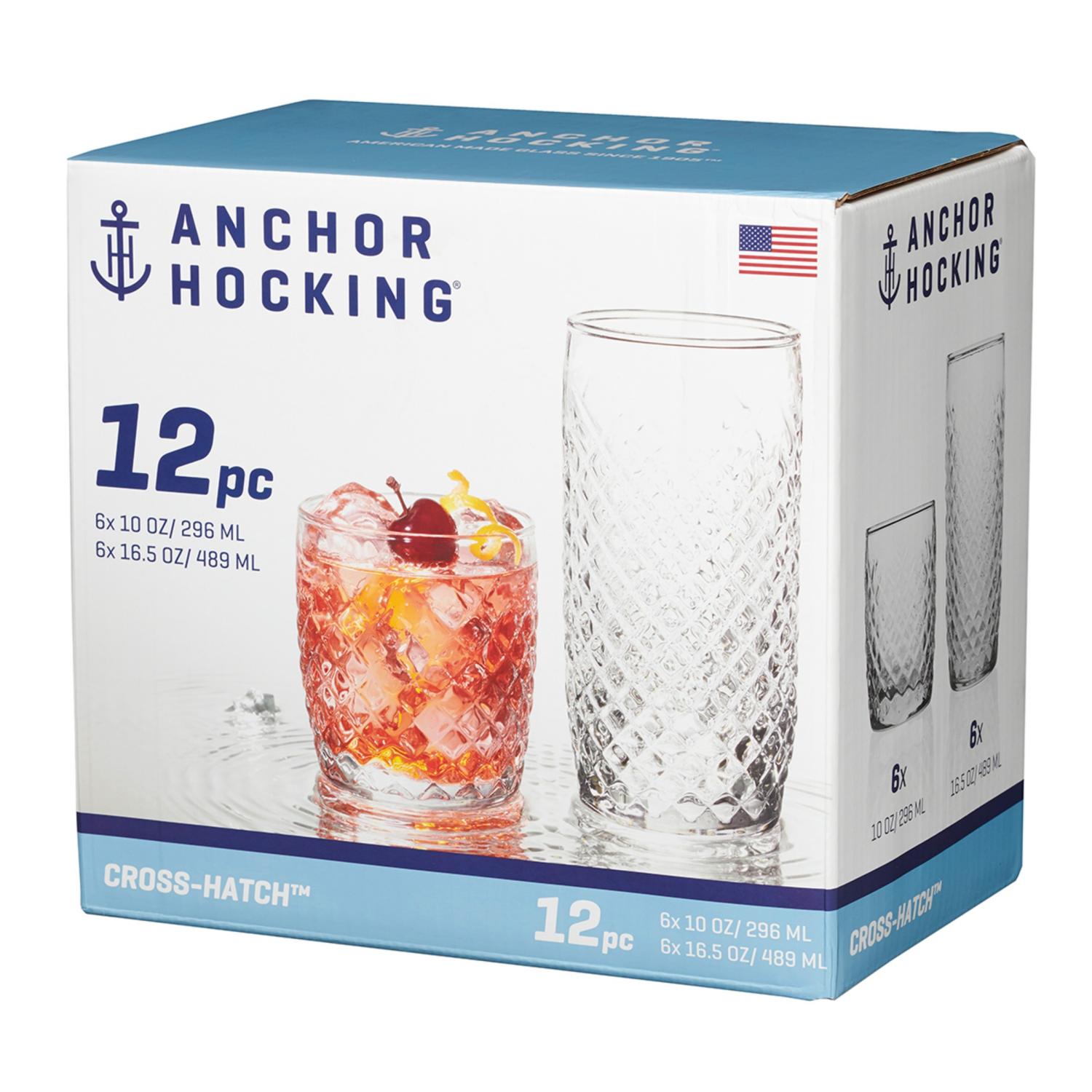 slide 3 of 4, Anchor Hocking Crosshatch Drinkware 12 Pack, 12 ct