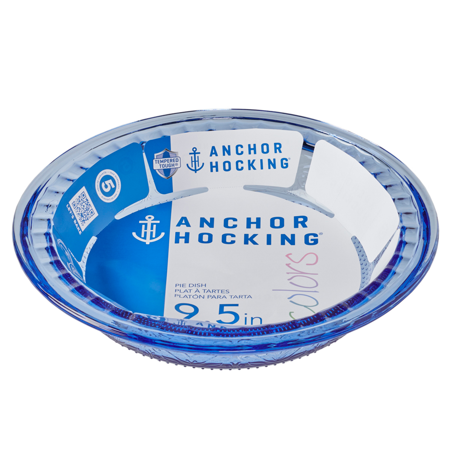 slide 2 of 5, Anchor Hocking 9.25 Inch Laurel Pie Plate In Coastal Blue, 9.5 in