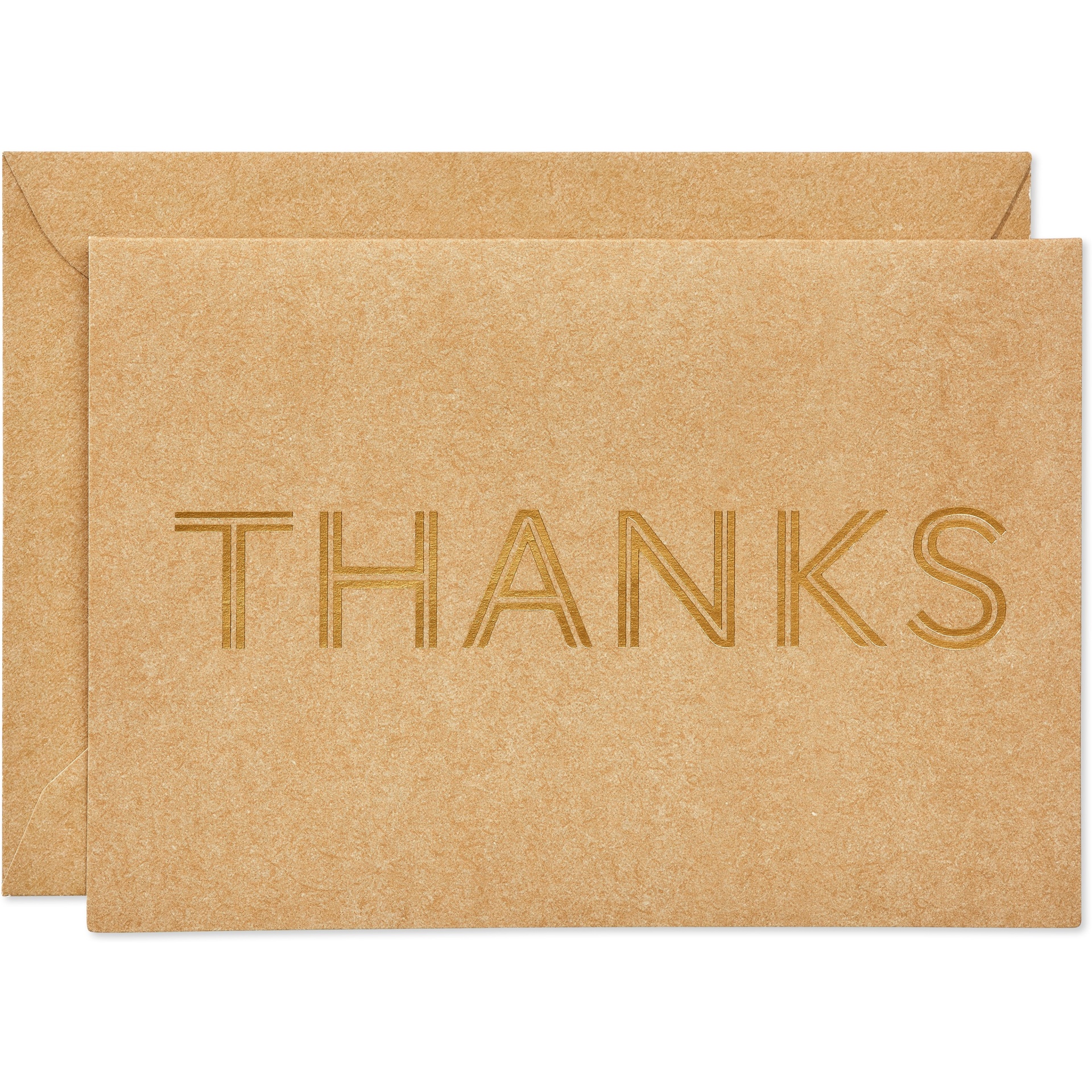 10ct Thank You Cards, Thanks On Kraft - Spritz 10 Ct 