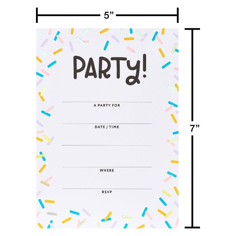 slide 5 of 6, 10ct Birthday Party Invitations Confetti - Spritz™: Kids Typography Cards, Multicolored, Vertical Fold, 5.19"x3.94", 10 ct