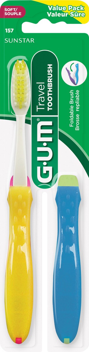 slide 1 of 3, G-U-M Value Pack Soft Travel Toothbrush 2 ea, 2 ct