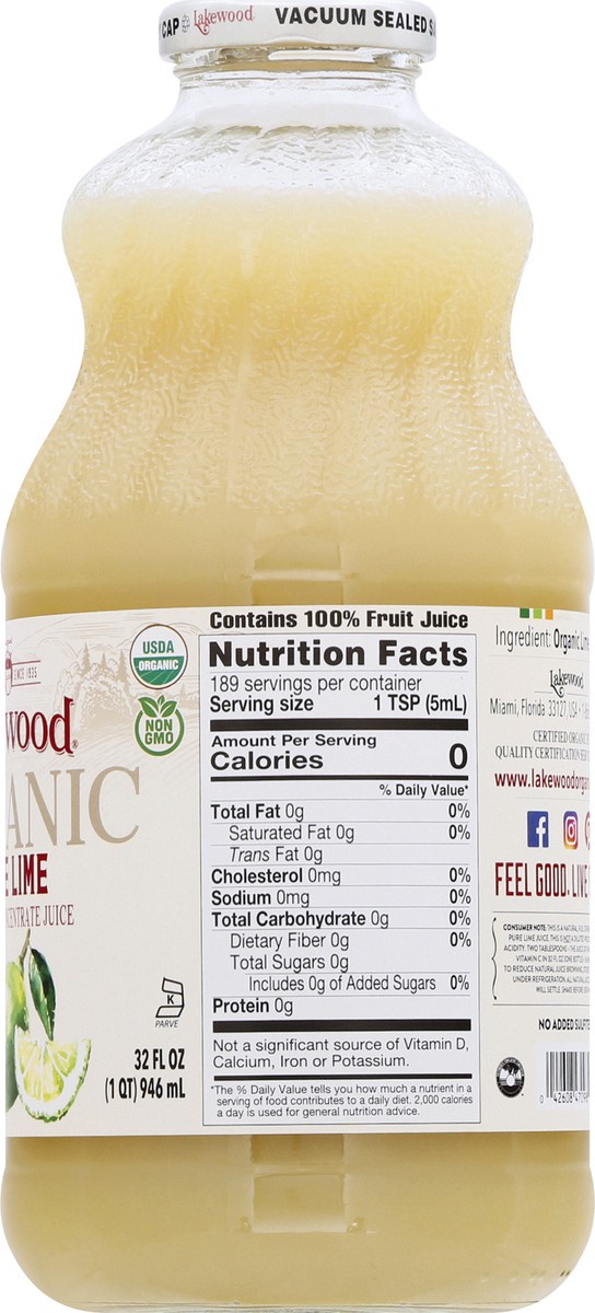 slide 7 of 12, Lakewood Organic Pure Lime Juice - 32 oz, 32 fl oz