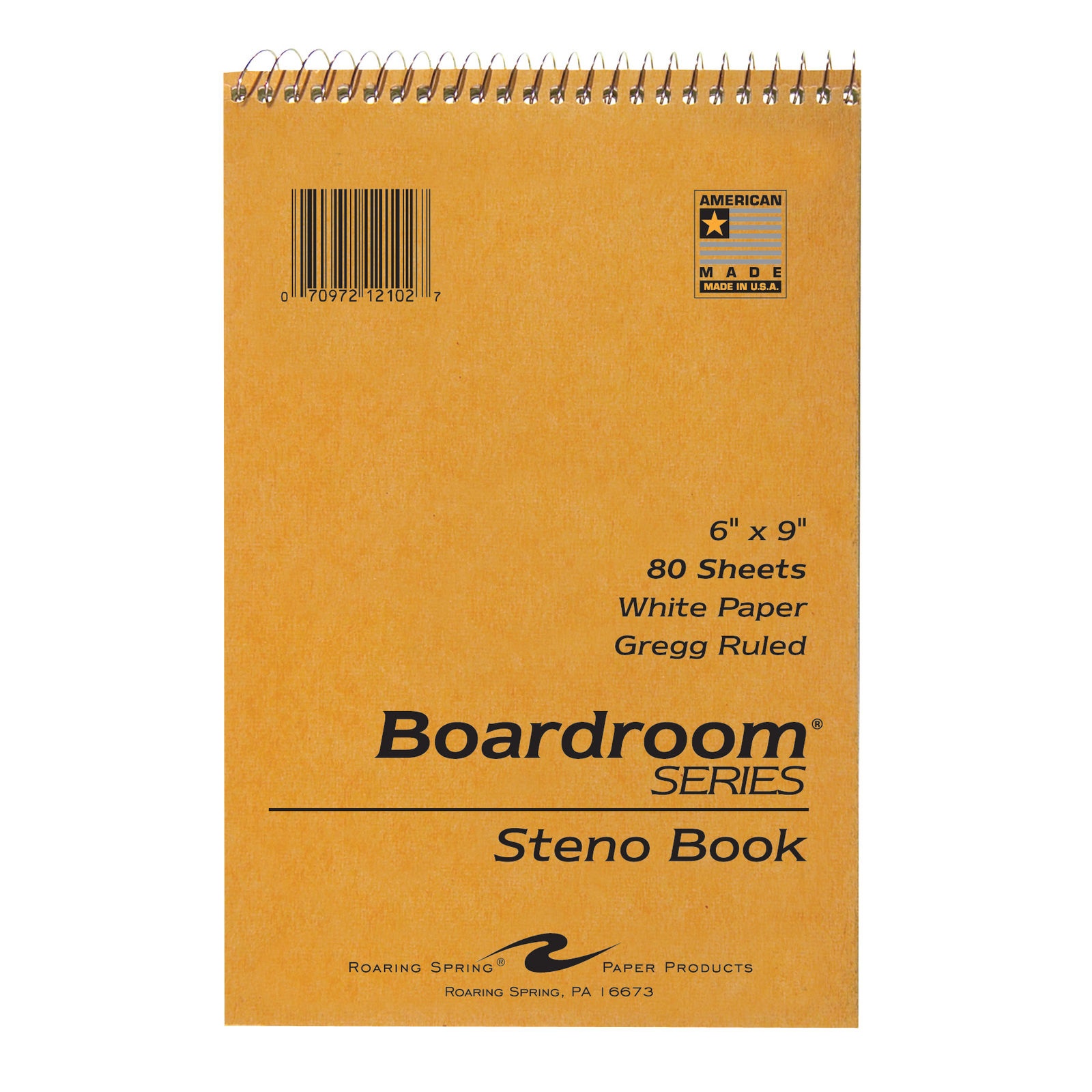 slide 1 of 1, Roaring Spring Steno Notebook, 6 x 9 in, 80 sheets, 1 ct