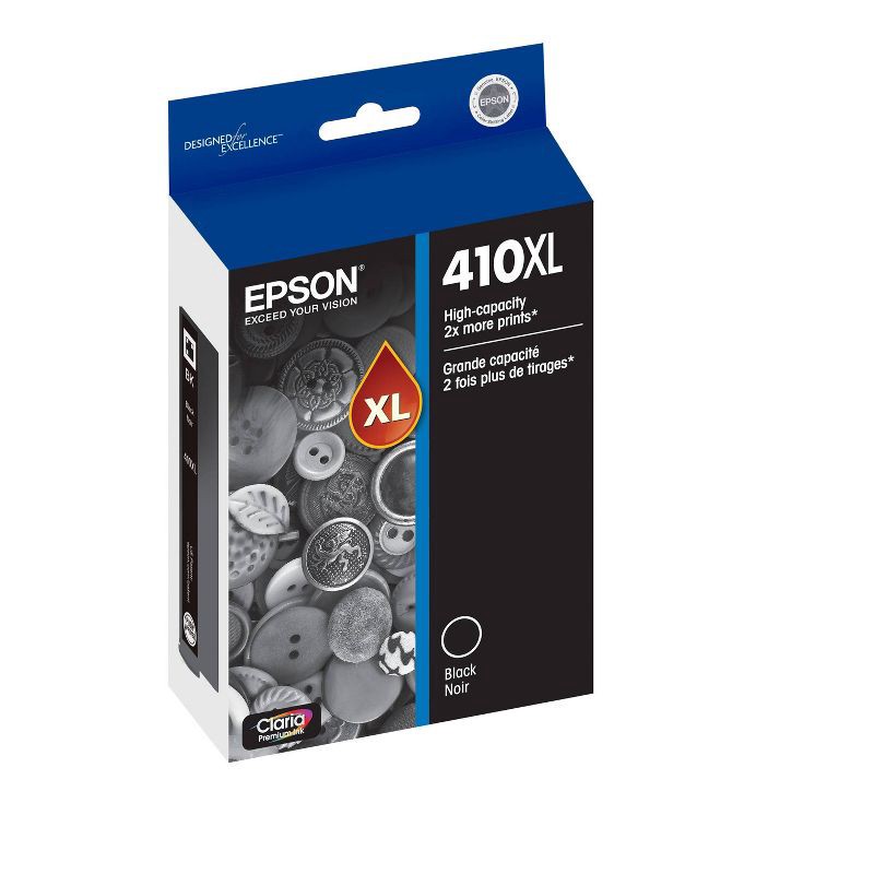 slide 2 of 6, Epson 410XL Single Ink Cartridge - Black (T410XL020-CP): High Yield Printer Ink, 1 ct