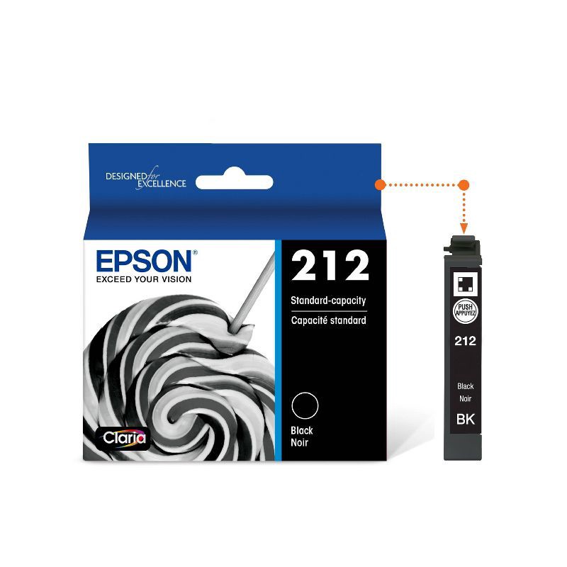 slide 2 of 5, Epson 212 Single Ink Cartridge - Black (T212120-CP), 1 ct