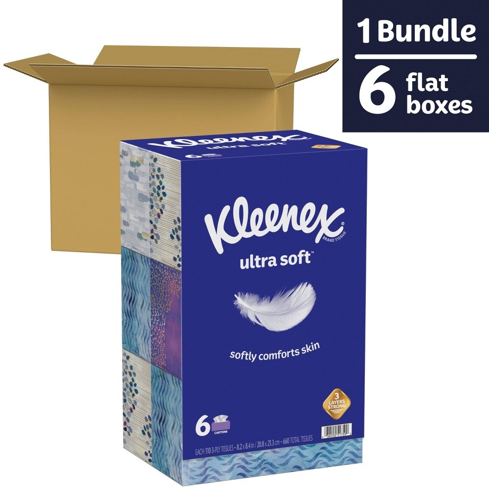 slide 2 of 10, Kleenex Ultra Soft Facial Tissue - 6pk/110ct, 660 ct