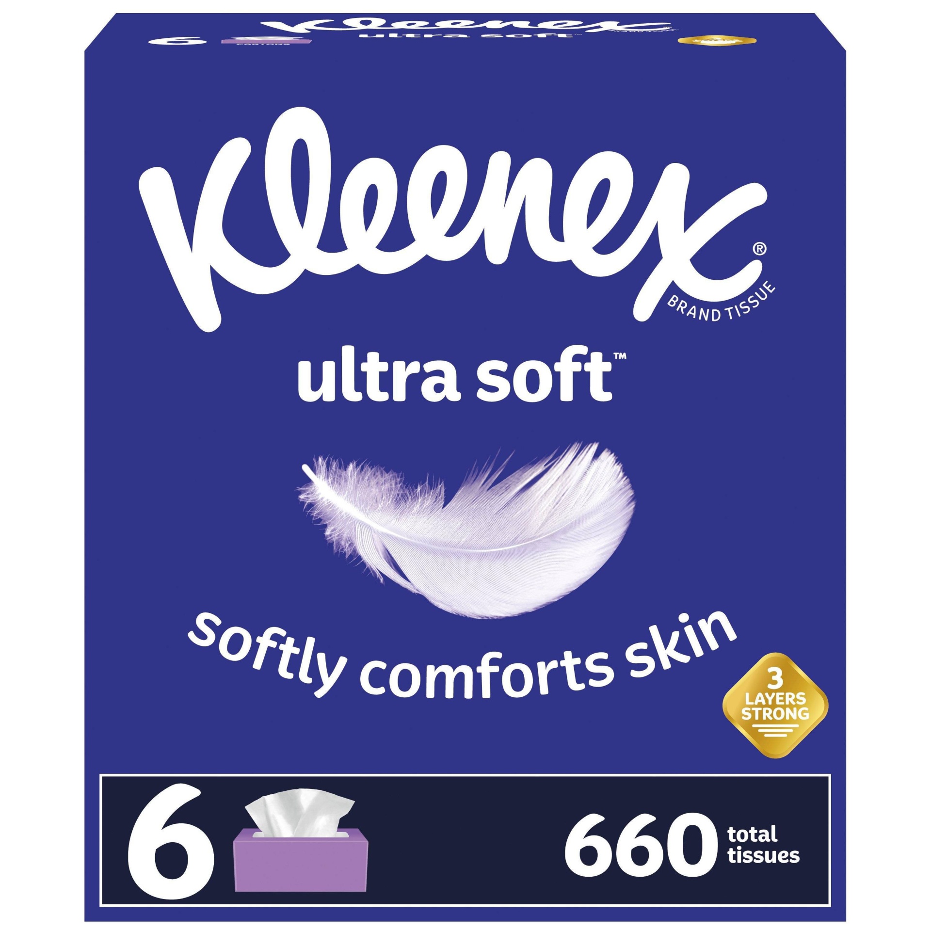 slide 1 of 10, Kleenex Ultra Soft Facial Tissue - 6pk/110ct, 660 ct