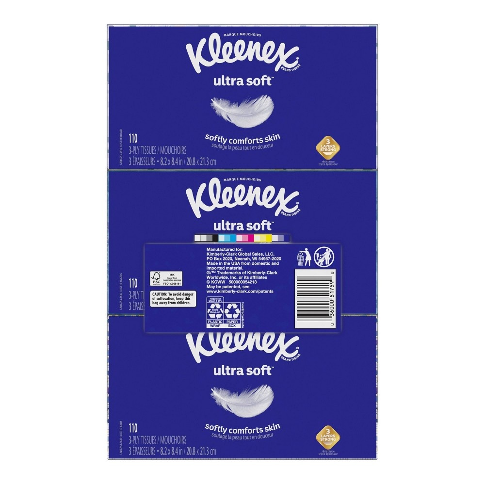 slide 6 of 10, Kleenex Ultra Soft Facial Tissue - 6pk/110ct, 660 ct