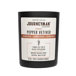 House of Velas Journeyman Collection Pepper Vetiver Jar Candle
