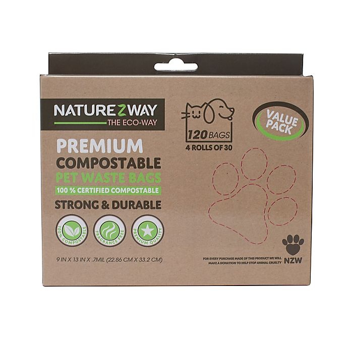 slide 1 of 3, NaturEZway Compostable Pet Waste Bags, 120 ct