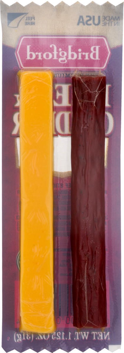 slide 9 of 9, Bridgford Beef and Cheddar Sticks, 1.125 oz