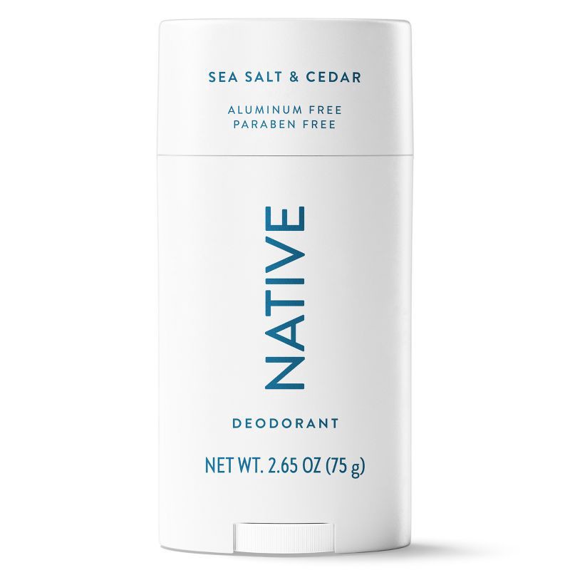 slide 9 of 10, Native Solid Deodorant for Men & Women - Sea Salt & Cedar - Aluminum-Free 2.65oz, 2.65 oz