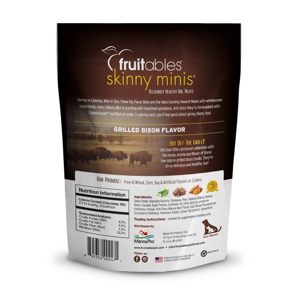 slide 3 of 4, Fruitables Skinny Minis Grilled Bison Flavor Healthy Low Calorie Dog Treats - 5oz, 5 oz