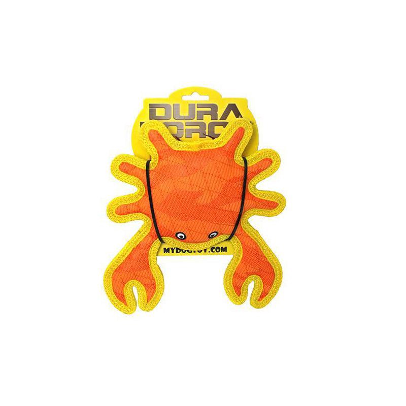 slide 5 of 5, DuraForce Crab Dog Toy - Orange, 1 ct