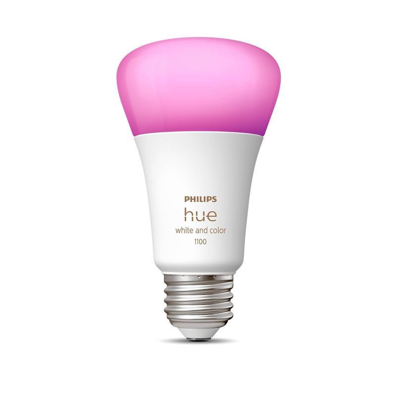 slide 2 of 8, Philips Hue A19 75W Smart LED Bulb: Multicolored, Dimmable, Smartphone App Controlled, Energy Star Certified, 1100 Lumens, 1 ct