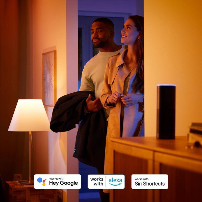 slide 6 of 8, Philips Hue A19 75W Smart LED Bulb: Multicolored, Dimmable, Smartphone App Controlled, Energy Star Certified, 1100 Lumens, 1 ct