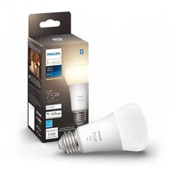 Philips Hue A19 75W Smart LED Bulb White: Dimmable, Smartphone Controlled, 1100 Lumens, Energy Star Certified