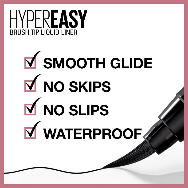 slide 4 of 7, Maybelline Hyper Easy Liquid Pen Eyeliner - Black - 0.018 fl oz, 0.018 fl oz