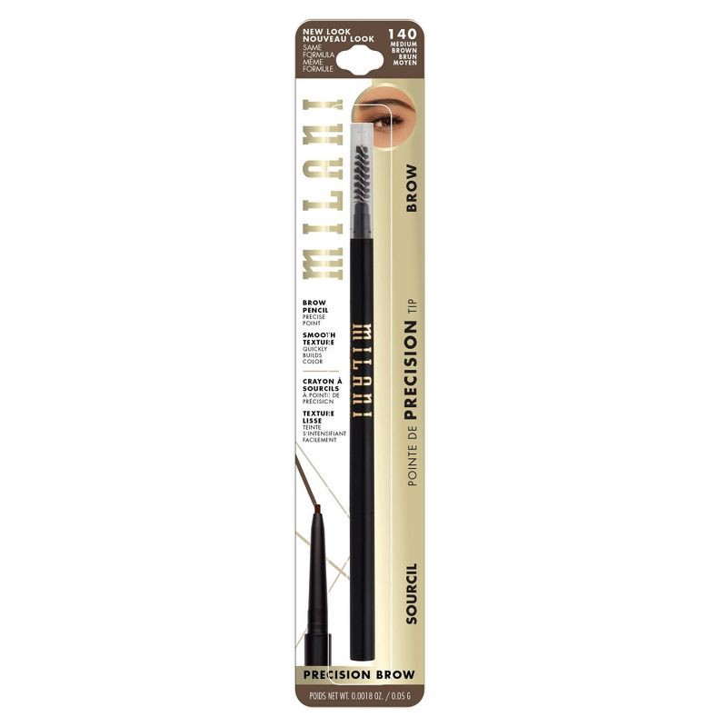 slide 5 of 5, Milani Stay Put Precision Brow Pencil - Medium Brown 140 - 0.018oz, 140 x 0.018 oz