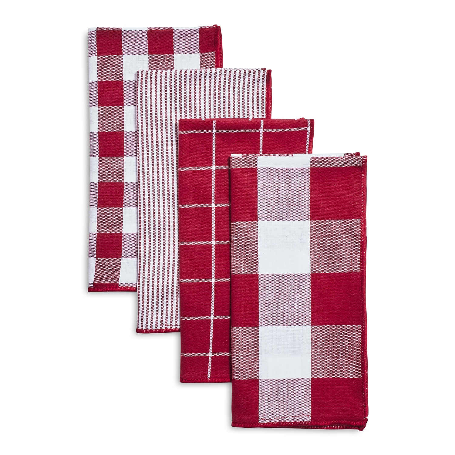 slide 1 of 1, Sur La Table Assorted Plaid Napkins, Red, 4 ct