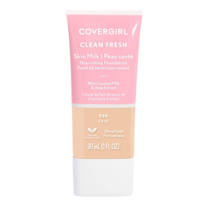 slide 1 of 6, COVERGIRL Clean Fresh Skin Milk Foundation Dewy Finish - 520 Fair - 1 fl oz, 1 fl oz