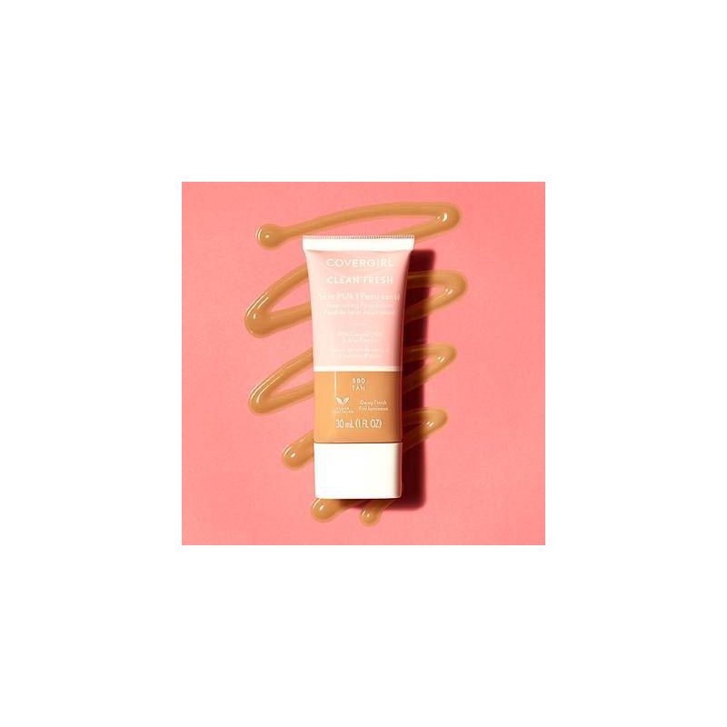 slide 7 of 7, COVERGIRL Clean Fresh Skin Milk Foundation Dewy Finish - 580 Tan - 1 fl oz, 1 fl oz