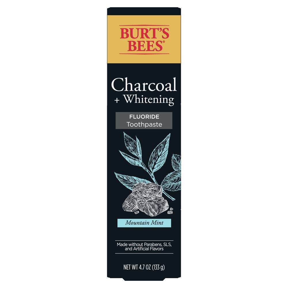 slide 4 of 9, Burt's Bees Charcoal Natural Toothpaste with Fluoride Peppermint - 4.7oz, 4.7 oz