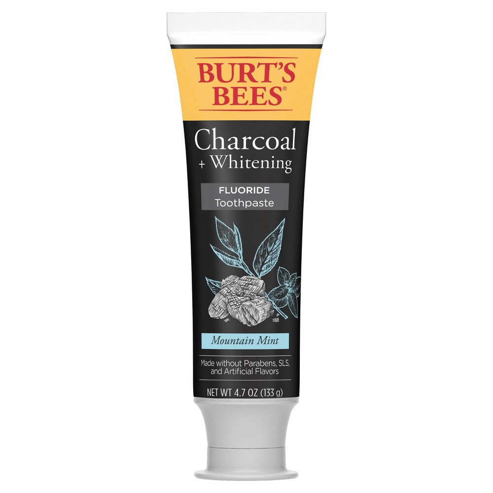 slide 8 of 9, Burt's Bees Charcoal Natural Toothpaste with Fluoride Peppermint - 4.7oz, 4.7 oz