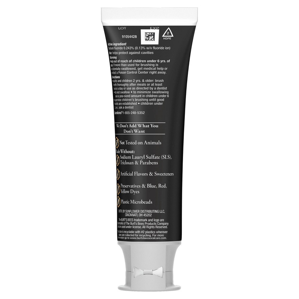 slide 9 of 9, Burt's Bees Charcoal Natural Toothpaste with Fluoride Peppermint - 4.7oz, 4.7 oz