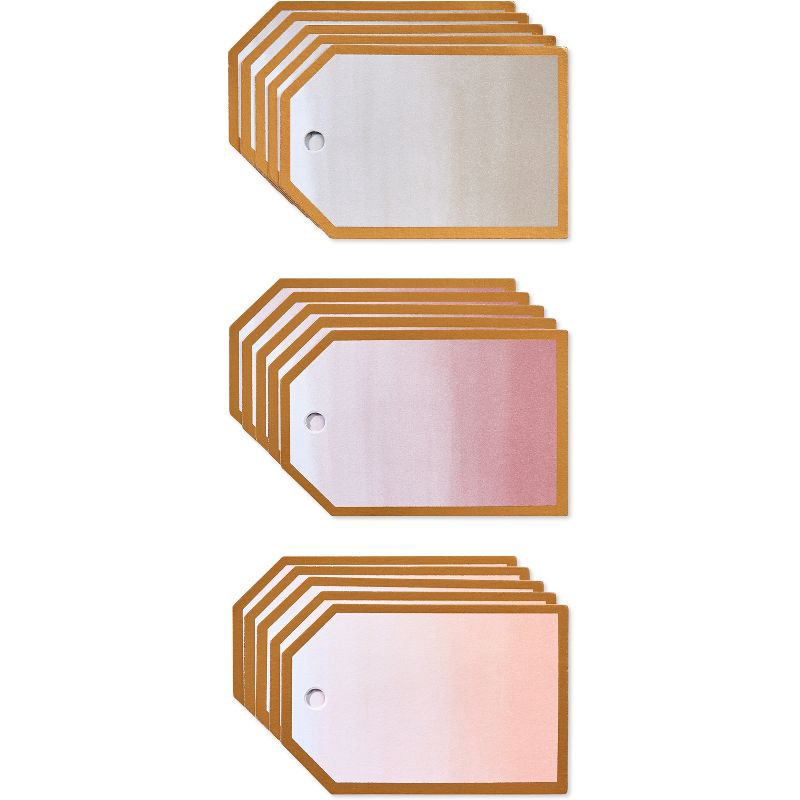 slide 2 of 3, 12ct Gift Tags Pink Metallic: Carlton Cards, Solid Design, All Occasions, Thank You Tags, 3"x2.5", Multicolored, 12 Pack, 12 ct