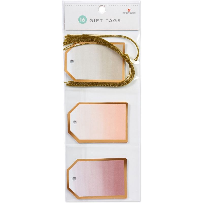 slide 3 of 3, 12ct Gift Tags Pink Metallic: Carlton Cards, Solid Design, All Occasions, Thank You Tags, 3"x2.5", Multicolored, 12 Pack, 12 ct
