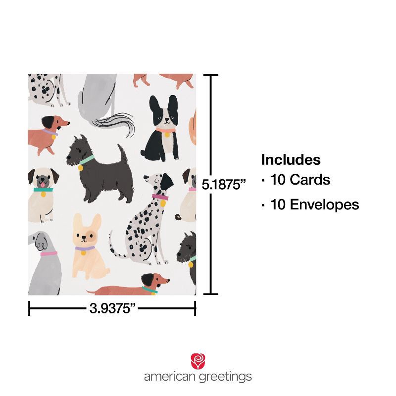 slide 2 of 4, American Greetings 10ct All Occasion Blank Cards with Envelopes Dogs and Puppies, 10 ct