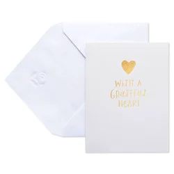 American Greetings 10ct Thank You Cards with Envelopes Grateful Gold Heart