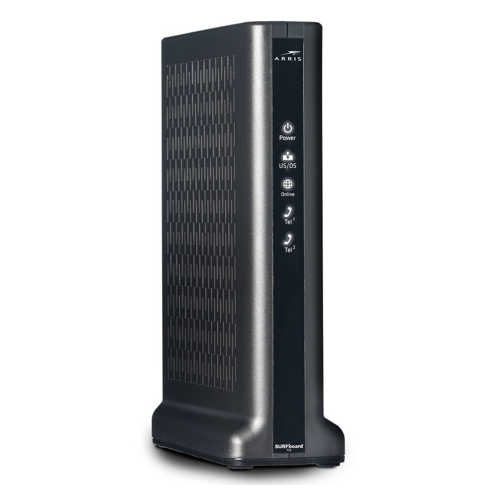 slide 4 of 4, ARRIS SURFboard DOCSIS 3.1 Internet & Voice Modem for Xfinity, Model T25 (Black), 1 ct