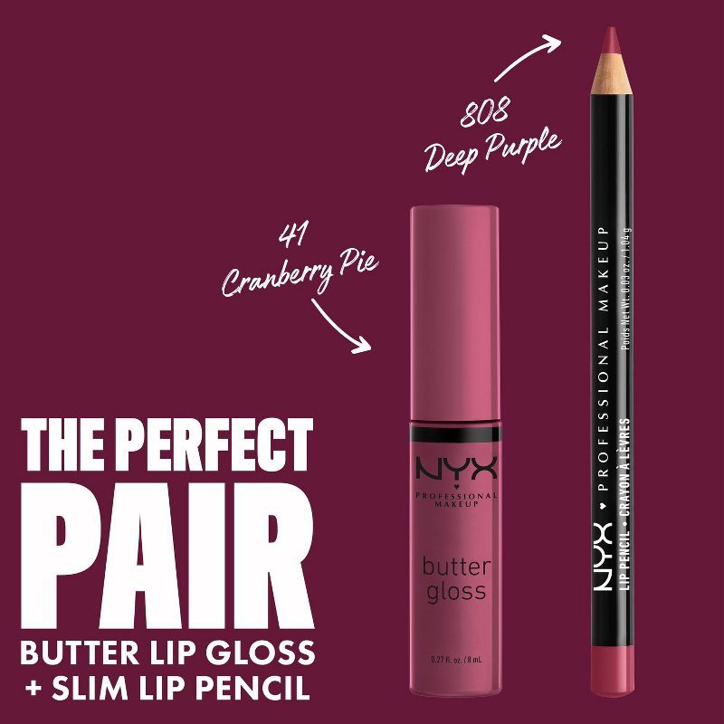 slide 5 of 8, NYX Professional Makeup Butter Lip Gloss - 41 Cranberry Pie - 0.27 fl oz, 0.27 fl oz