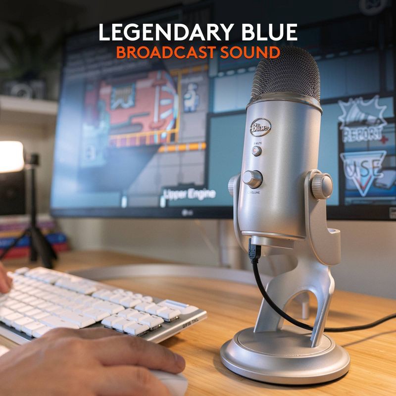 slide 2 of 11, Blue Microphones Blue Microphone - Yeti Silver: Studio USB Condenser for PC, 1 ct
