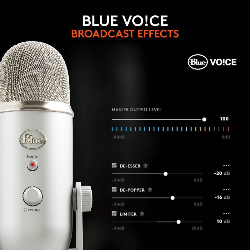 slide 3 of 11, Blue Microphones Blue Microphone - Yeti Silver: Studio USB Condenser for PC, 1 ct